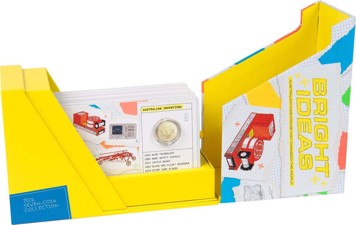 NEW RELEASE - Bright Ideas - $1 and $2 Seven-Coin Collection Uncirculated Privy Mark Coins 2026