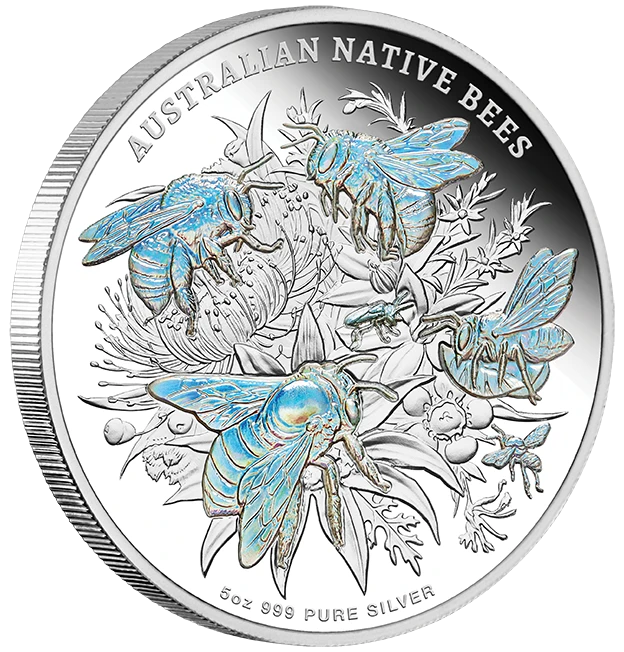 2026 Australian Native Bees - Special Release 5oz Proof Hologram Silver Coin