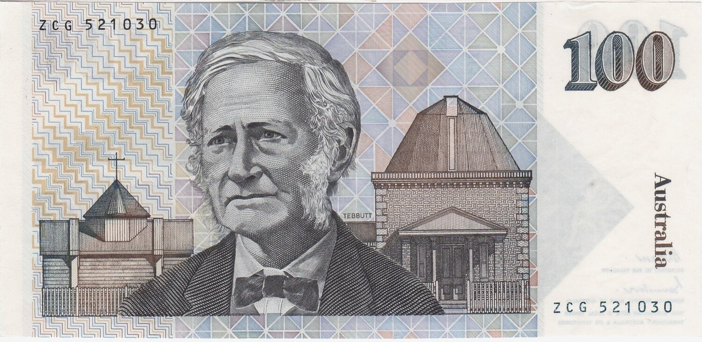 1985 JOHNSTON/FRASER $100 PAPER BANKNOTE EF