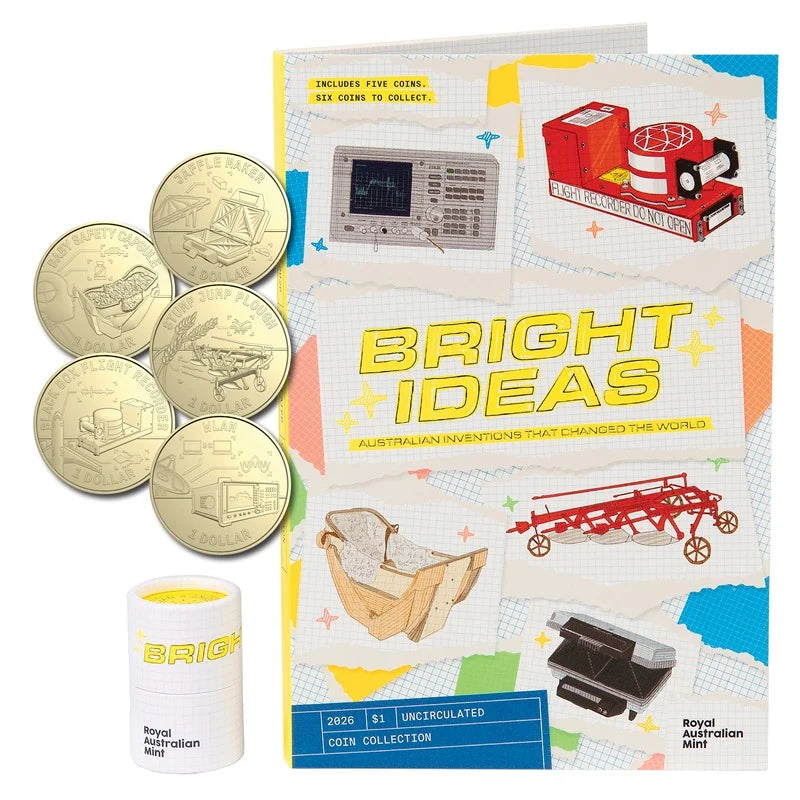 NEW RELEASE - Bright Ideas - $1 Collection Folder and Five-Coin Set Uncirculated Coins 2026