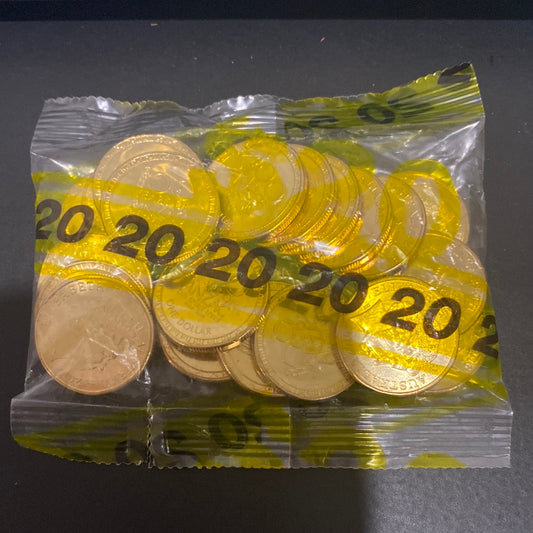 2016 100 YEARS OF ANZAC $1 SECURITY BAG 20 UNC COINS
