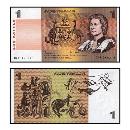 1982 GENERAL PREFIX JOHNSTON/STONE $1 AUSTRALIAN BANKNOTE UNC - DKB387598