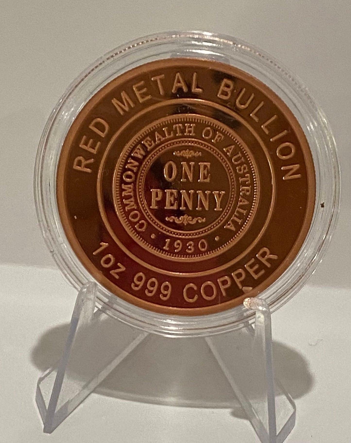 1 OZ "1930 PENNY" COPPER BULLION ROUND