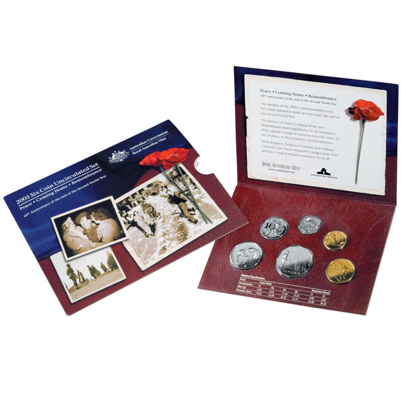 2005 SIX COIN UNCIRCULATED MINT SET 60th Anniversary end of World War II