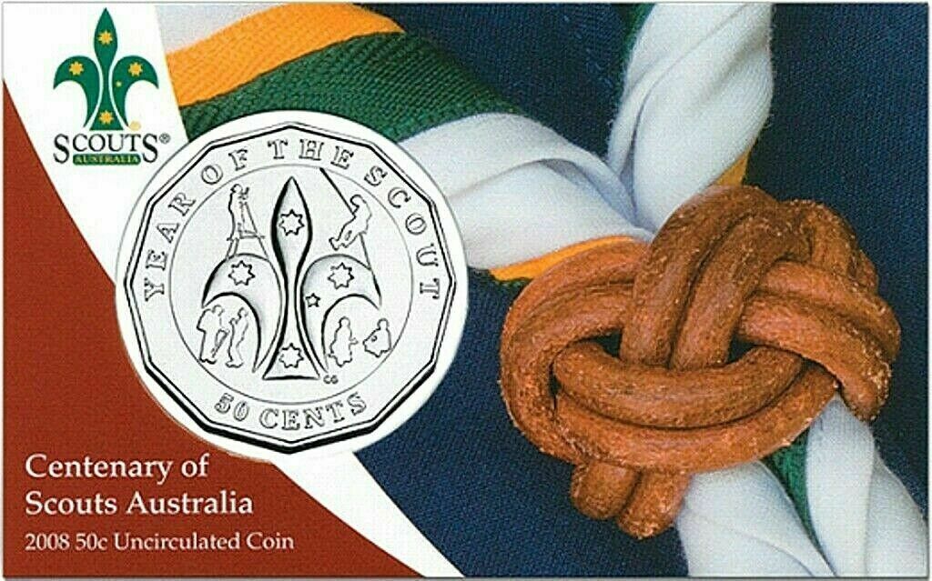 2008 Centenary of Scouts Australia 50c carded