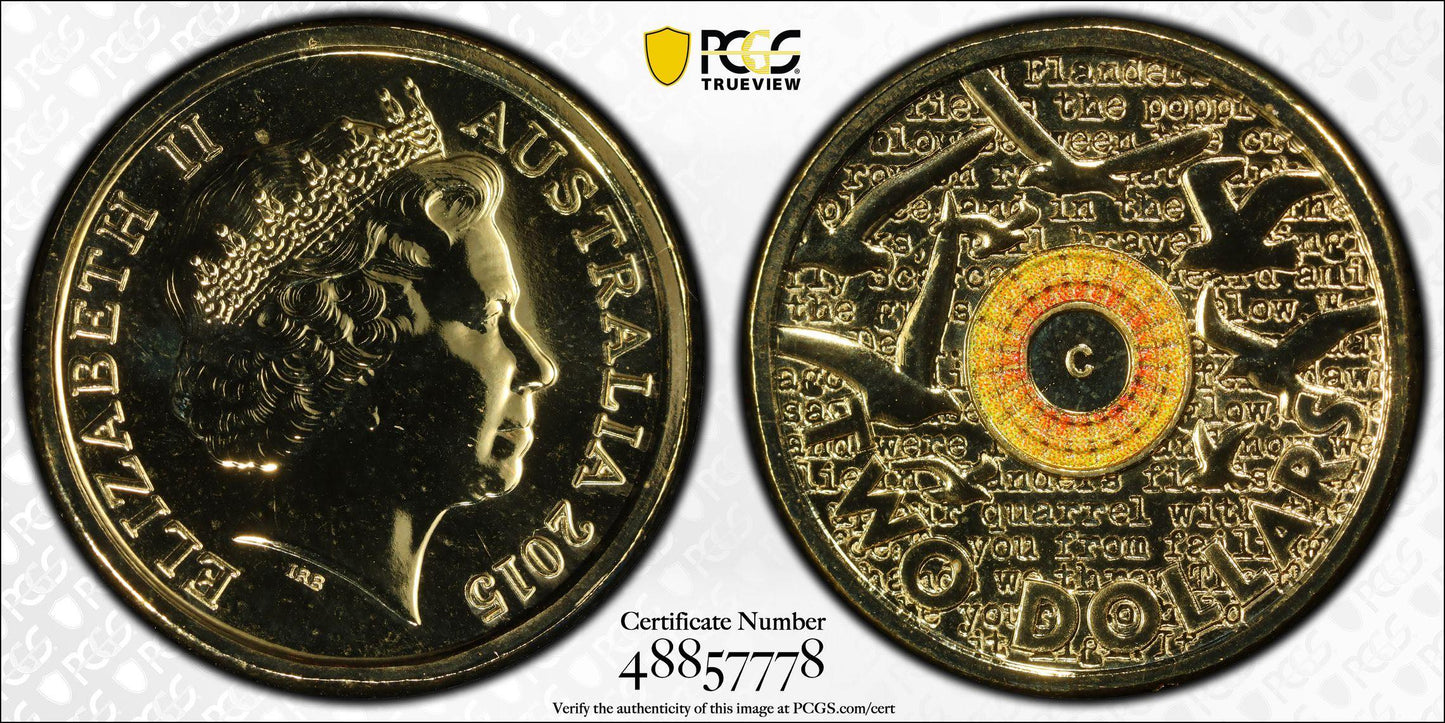 2015-C PCGS M68 REMEMBRANCE DAY IN FLANDERS FIELDS