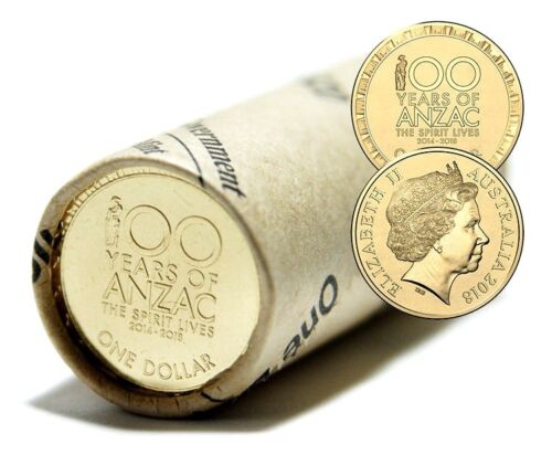 2018 100 YEARS OF ANZAC $1 RAM ROLL 20 UNCIRCULATED COINS