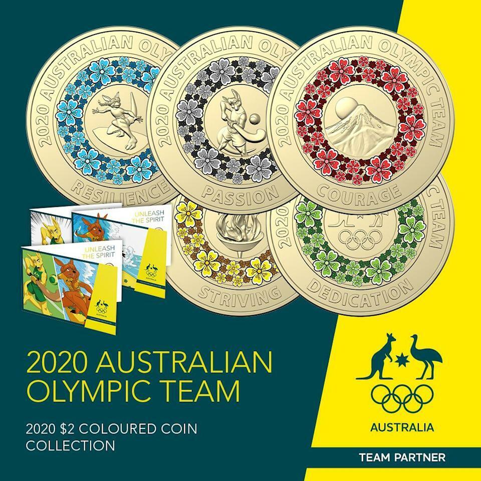 2020 OLYMPICS 5 COIN SET $2 UNC