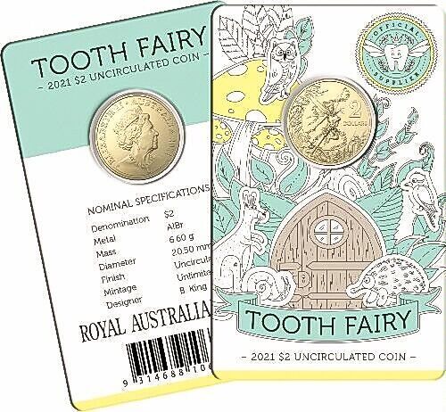 2021 TOOTH FAIRY $2 UNC CARDED