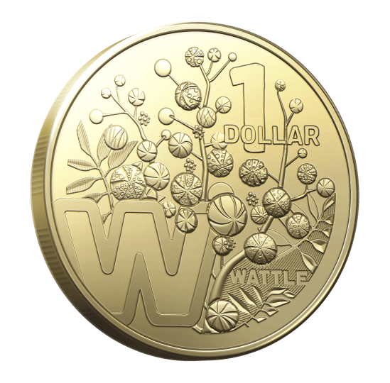 2022 GREAT AUSSIE COIN HUNT 3 - LETTER W - WATTLE - CIRCULATED $1 COIN