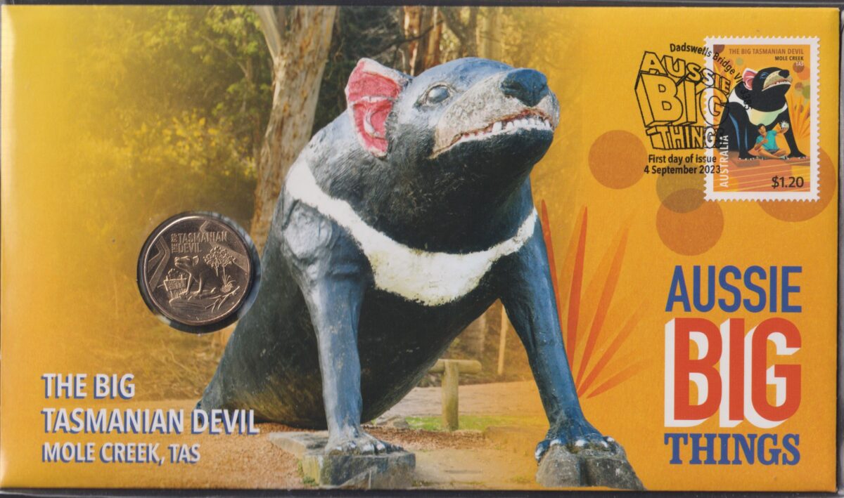 2023 Aussie Big Things The Big Tasmanian Devil Stamp and Coin Cover PNC