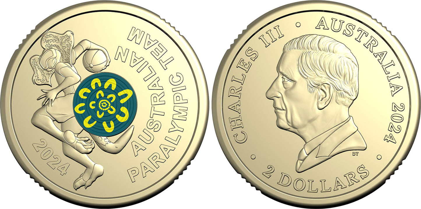 2024 PARIS PARALYMPICS UNC $2 COIN