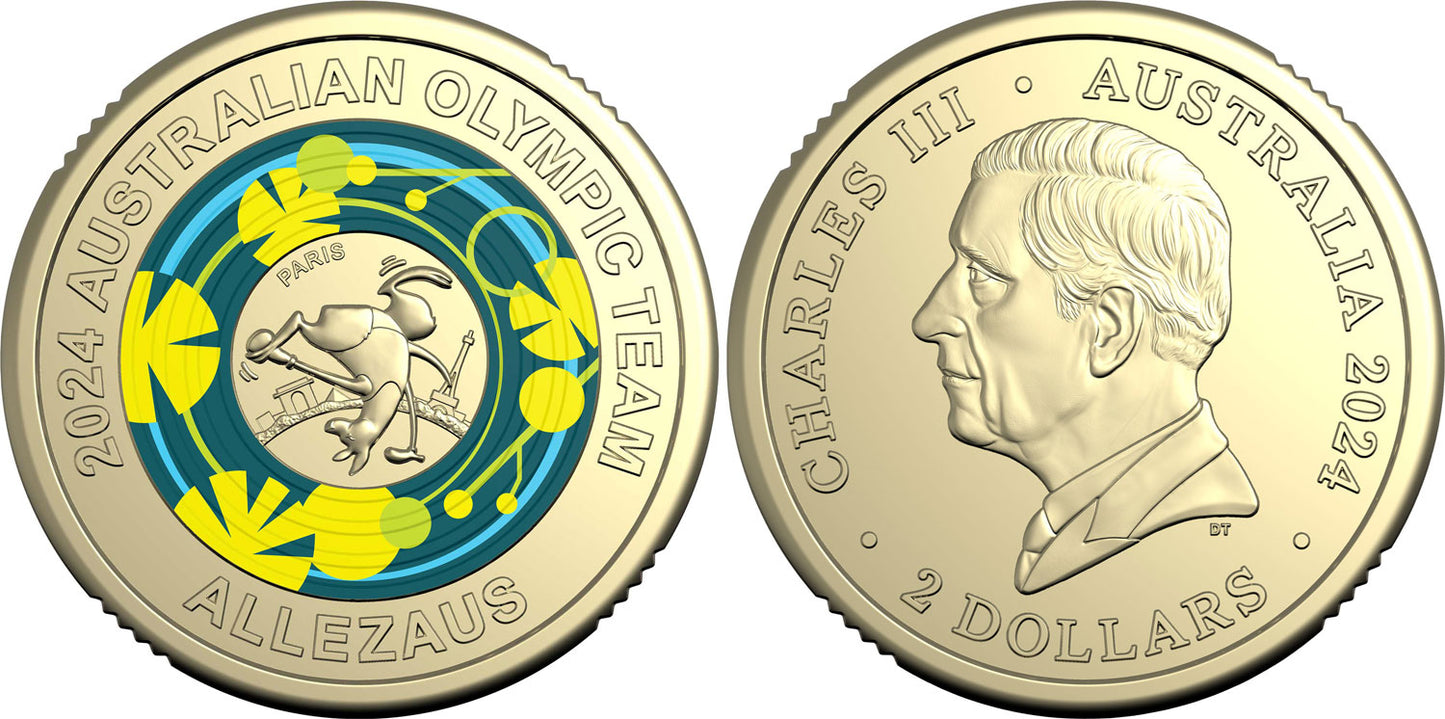 2024 PARIS OLYMPICS "ALLEZAUS" UNC $2 COIN