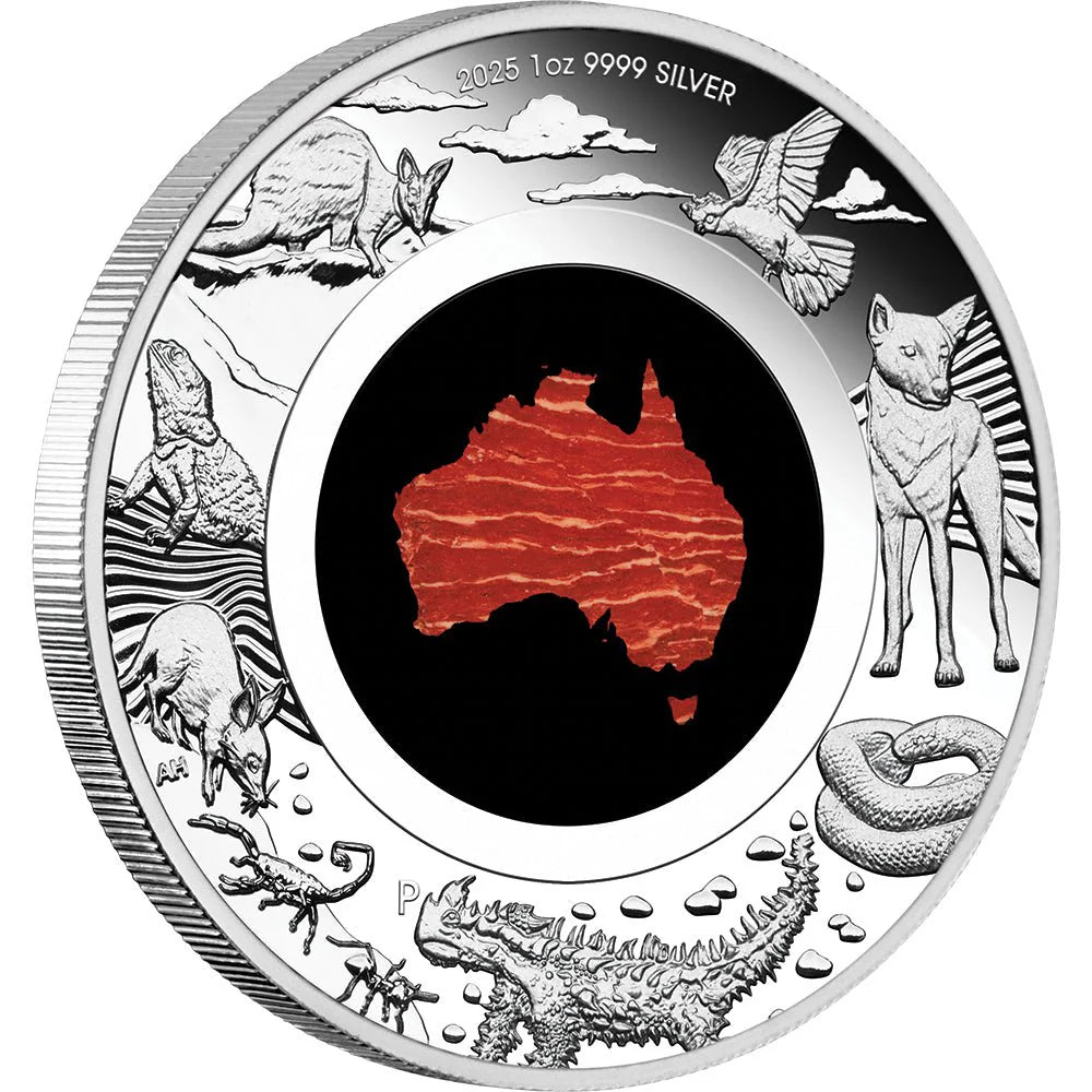 2025 PERTH MINT GREAT SOUTHERN LAND Snakeskin Jasper 1 Oz Silver Coin $1 Australia