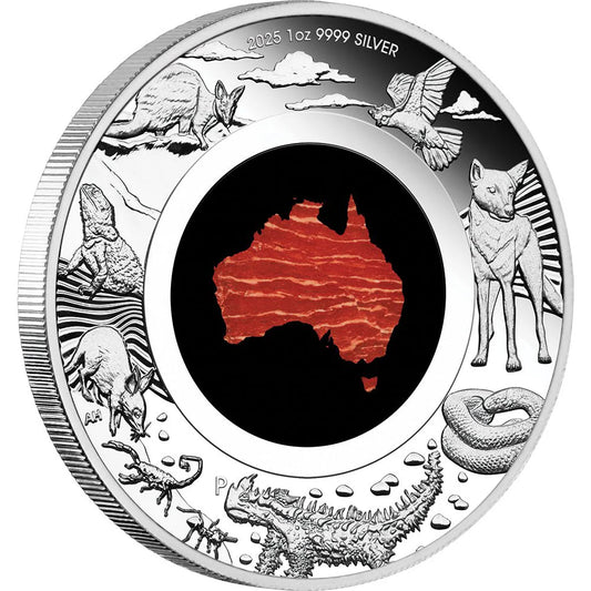 2025 PERTH MINT GREAT SOUTHERN LAND Snakeskin Jasper 1 Oz Silver Coin $1 Australia