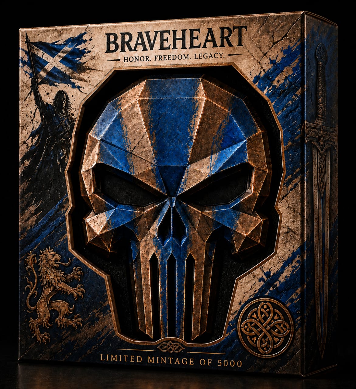 PRE ORDER - 2026 Braveheart Warrior Spirit 3 oz Colorized Copper Punisher Style Collectible