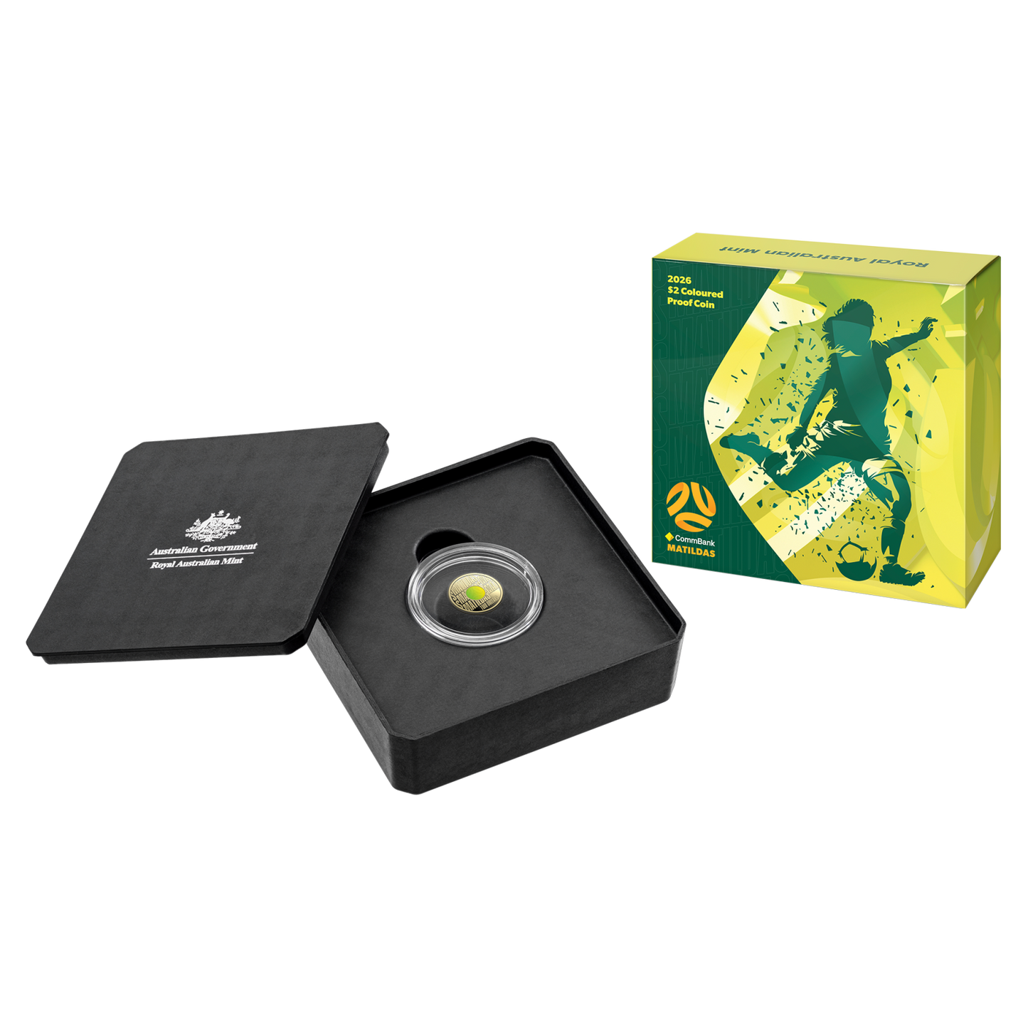 2026 MATILDAS $2 COLOURED PROOF COIN - RAM - LIMITED MINTAGE OF 7,500