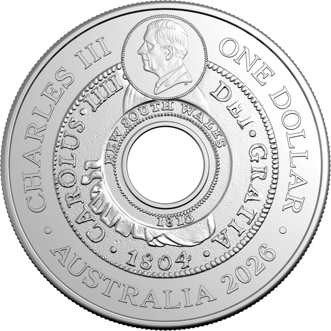 NEW RELEASE - 2026 $1 Uncirculated "HOLEY DOLLAR" - Origins of Australian coin