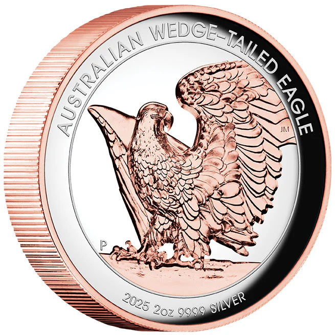 2025 $2 Wedge-tailed Eagle Gilded Ultra High Relief 2oz Silver Proof Coin