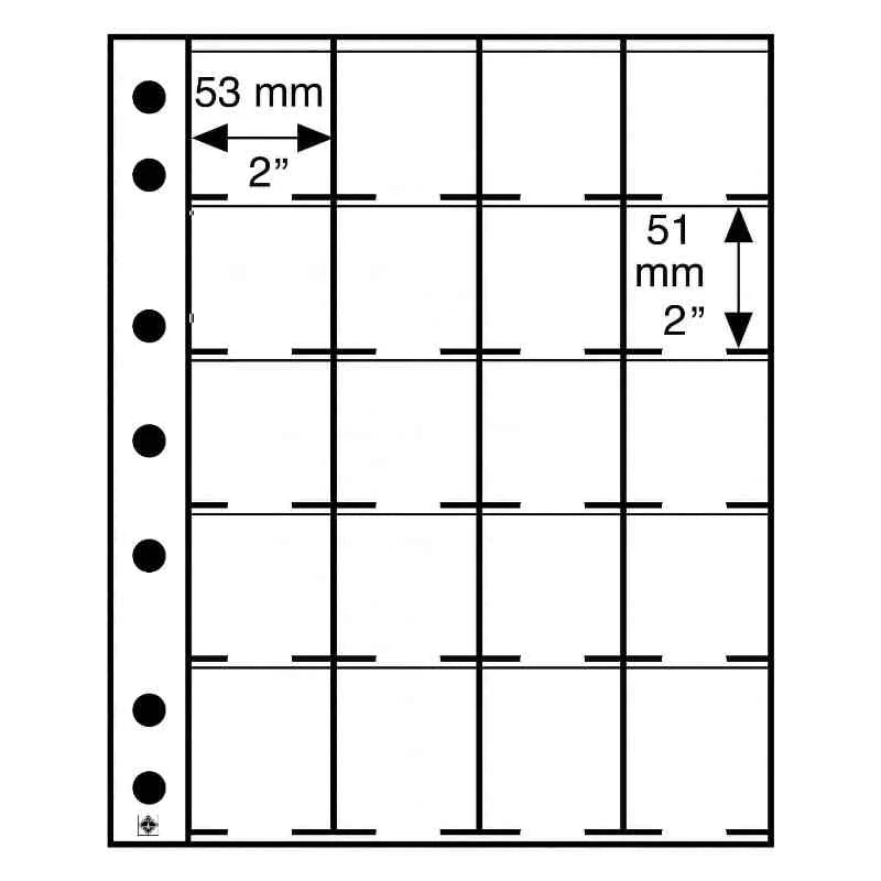 Grande Stock Sheets - 20 Pockets for Coin Holders