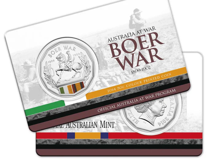 2014 Australia at War - "The Boer War" 50 c Uncirculated carded RAM