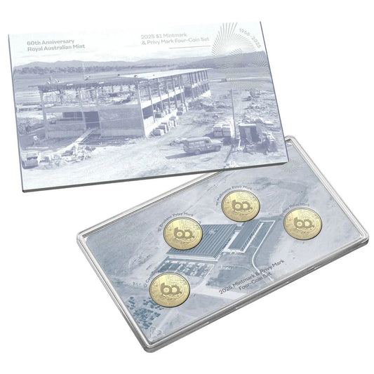2025 Australia Royal Australian Mint 60th Anniversary $1 Mintmark & Privymark Uncirculated 4-Coin Set