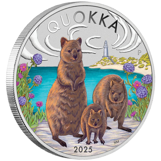 Australia Quokka 2025 $1 Colour 1oz Silver Uncirculated Coin