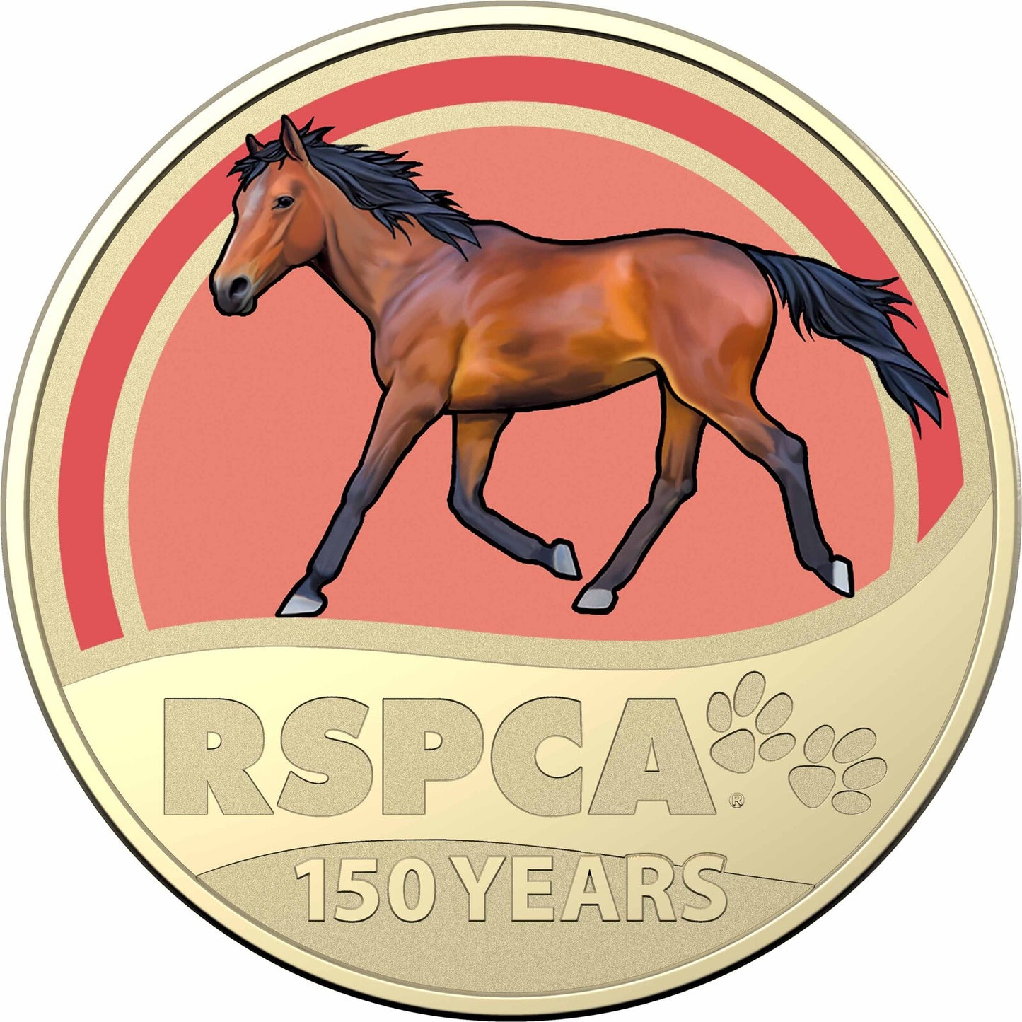 Australia 2021 RSPCA 150 Years Horse $1 Coloured UNC Coin