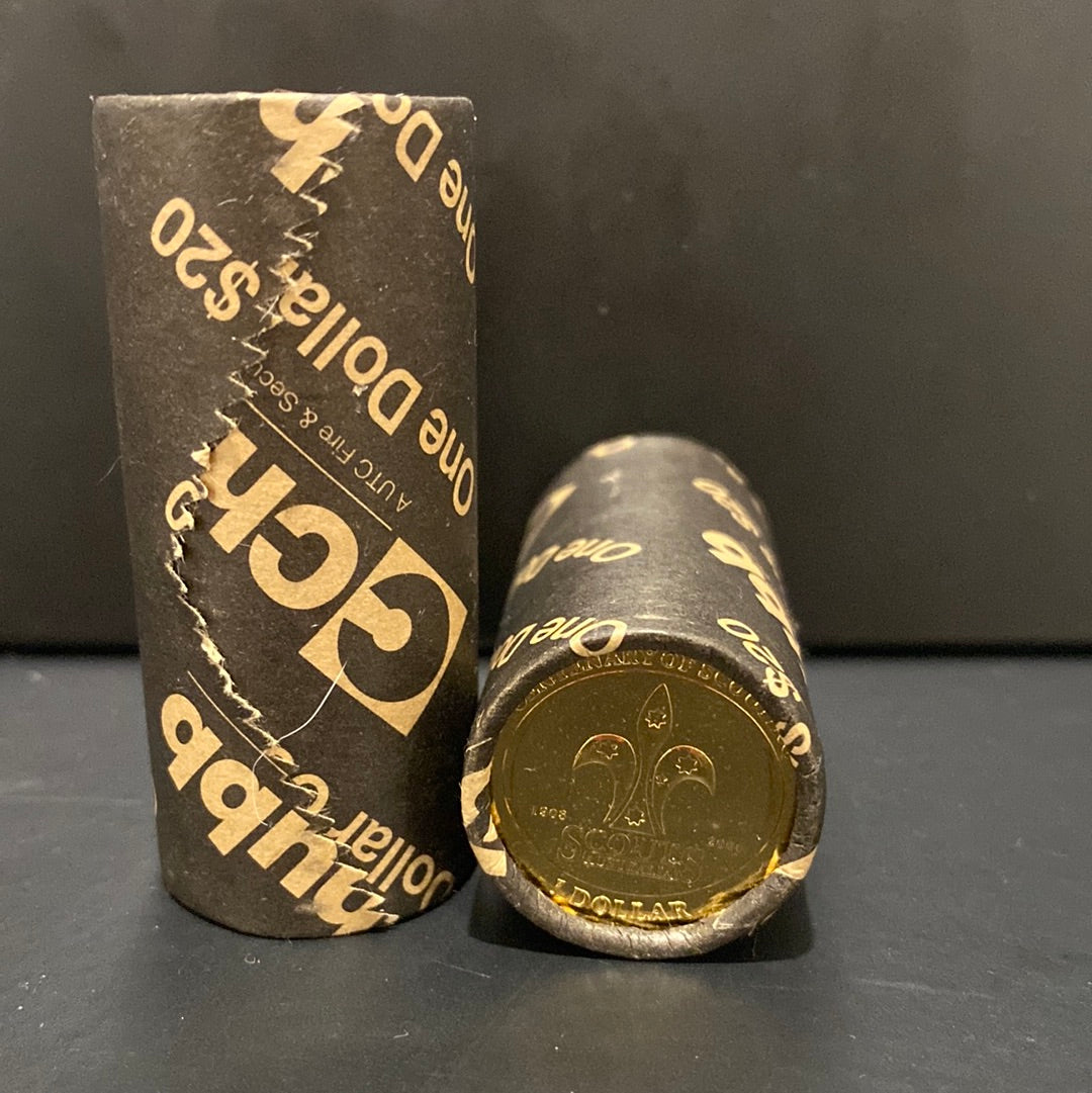 2008 CENTENARY OF THE SCOUTS $1 SECURITY ROLL 20 UNC COINS