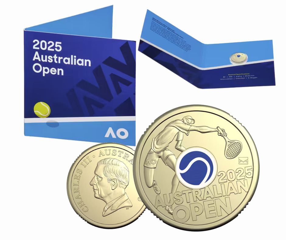 2025 $2 Men’s Australian Open Privy Mark Coin in Folder