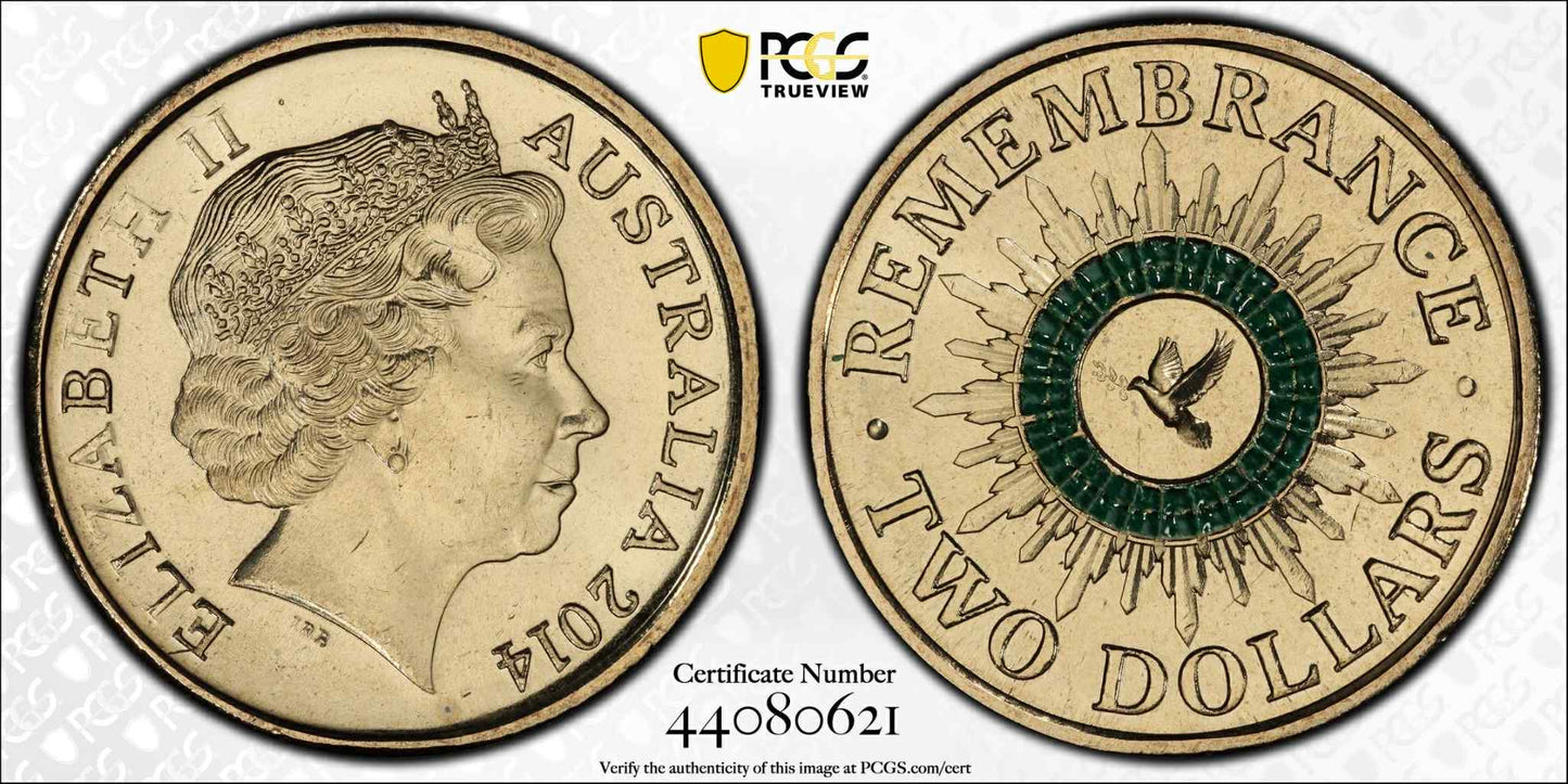 2014 Green Dove Remembrance - Colorized PCGS MS67