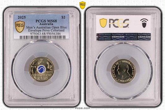 2025 Men’s Australian Open Blue Envelope privy mark PCGS MS68