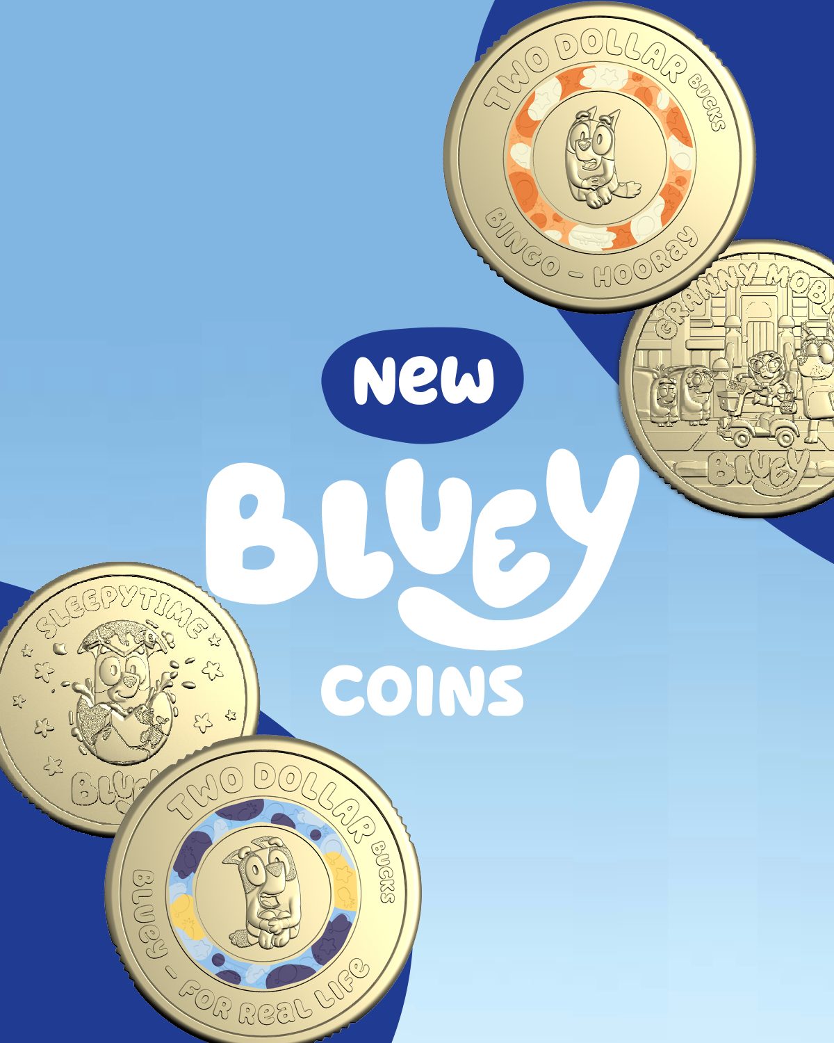 BUNDLE & SAVE - 2026 BLUEY 5 COIN FOLDER SET PLUS 2 UNC TILL COINS