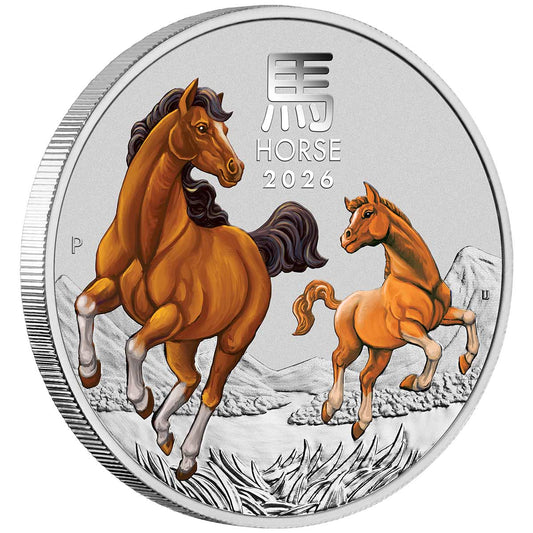Australia ANDA Hobart Money Expo Colour Year of the Horse 1/4oz Silver Brilliant Uncirculated Coin