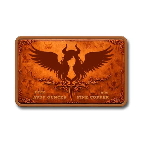 PRE ORDER - 5 oz Dark Angel Colorized Copper Bar