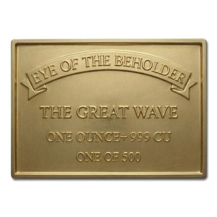 PRE ORDER - Eye of the Beholder - The Great Wave Colorized Gold Gilt 1 oz Copper Medal