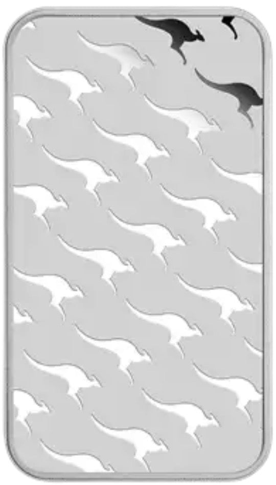 Perth Mint Silver Kangaroo Rectangular Minted Bar 1oz