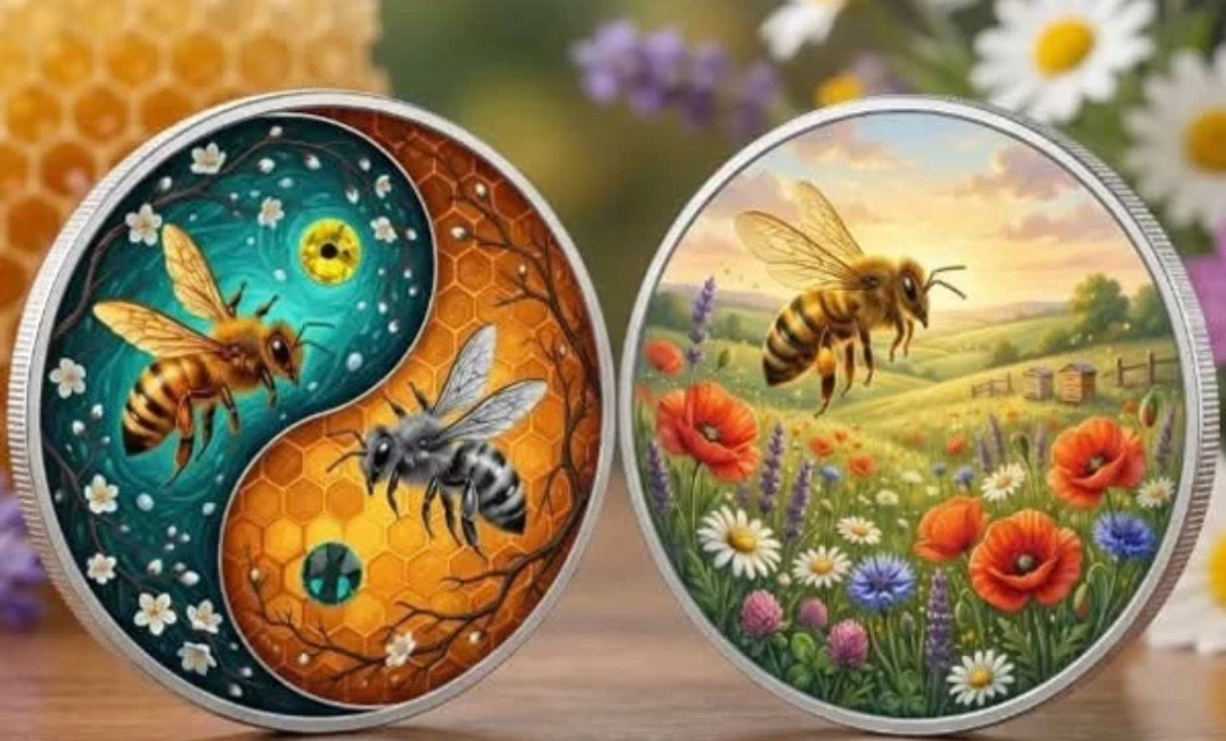 2026 Ultimate Honeybees 1oz bi-metal .999 Copper with Crystals