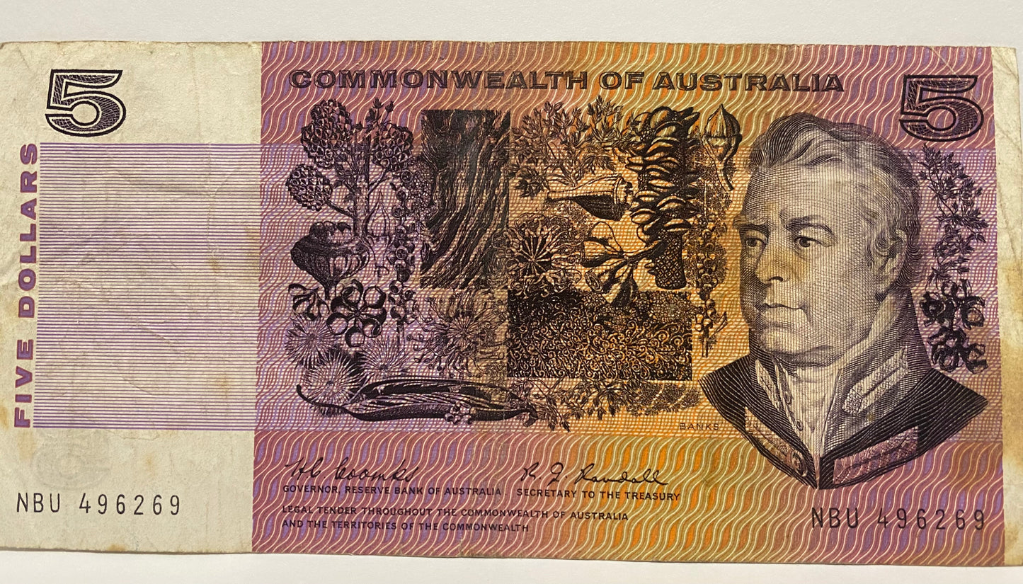 1967 $5 COMMONWEALTH OF AUSTRALIA COOMBS/RANDALL