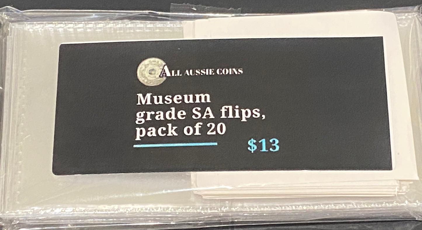 Supersafe Museum Grade 2 x 2 Coin Flips pack of 20 - SAFLIP