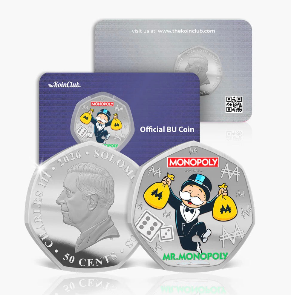 Legends of the Board - Mr Monopoly 2026 Silver Plated BU Coin