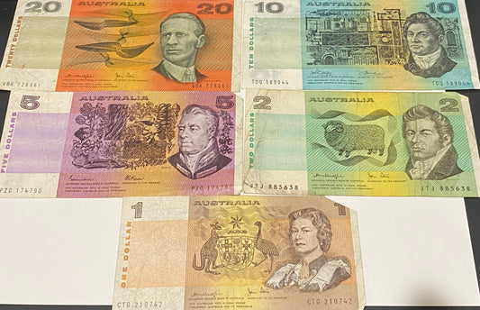 Australia paper banknote set - circulated