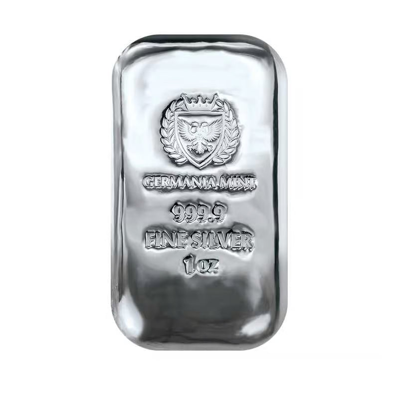 1 oz Silver Germania Mint Bar - Vacuum Sealed Bullion Cast Bar - PRE ORDER