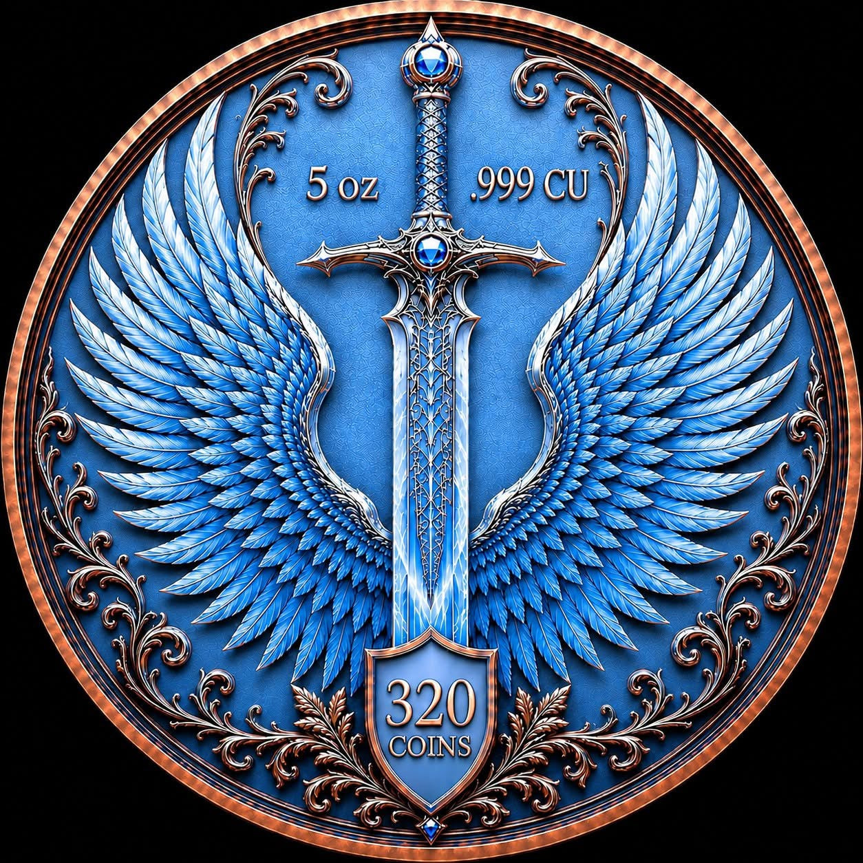 Ice dragon libertad tribute 5 Oz copper round
