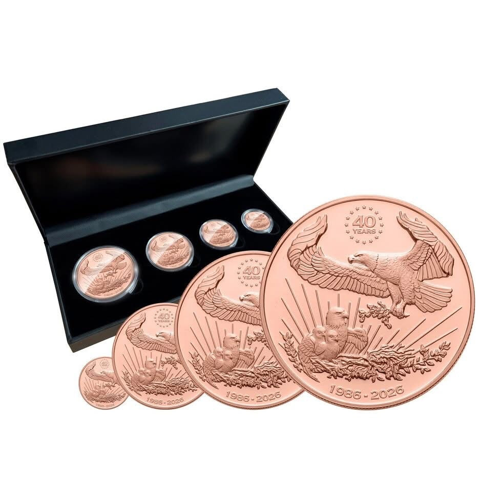 2026 Liberia 40th Anniversary American Eagle 3.75 oz Copper 4-Coin Set