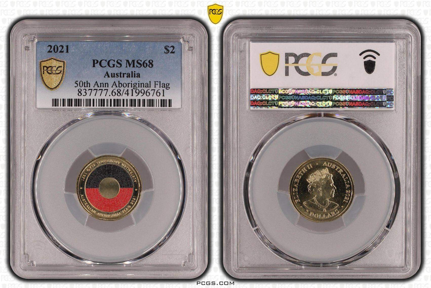 2021 PCGS MS68 ABORIGINAL FLAG