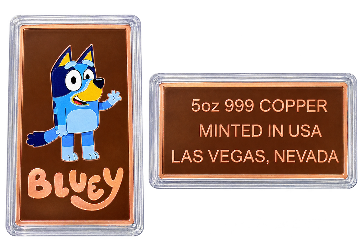 New Bluey Limited edition 5 Oz .999 copper bar