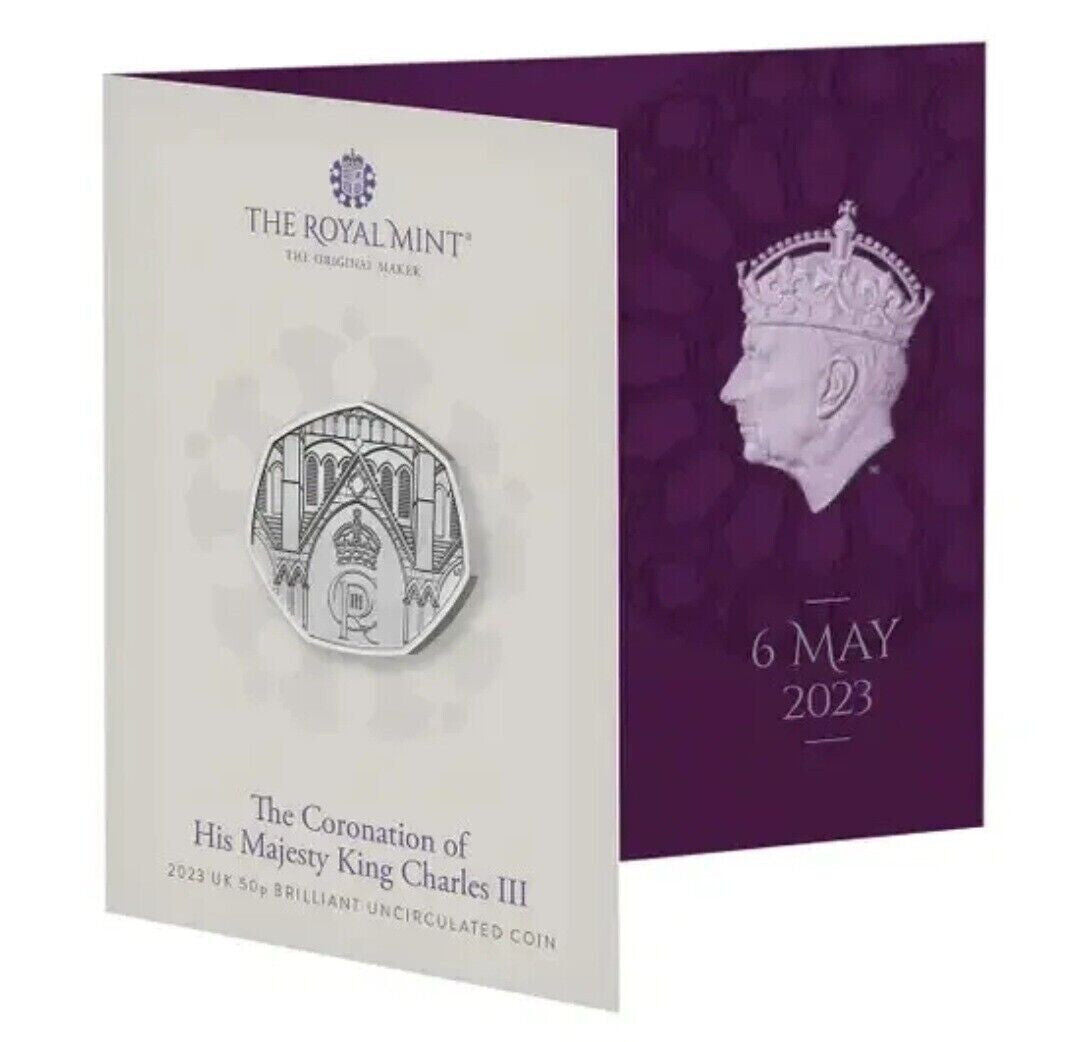 2023 UK The Coronation of His Majesty King Charles III 50p Brilliant Uncirculated Coin