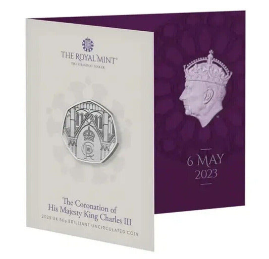 2023 UK The Coronation of His Majesty King Charles III 50p Brilliant Uncirculated Coin
