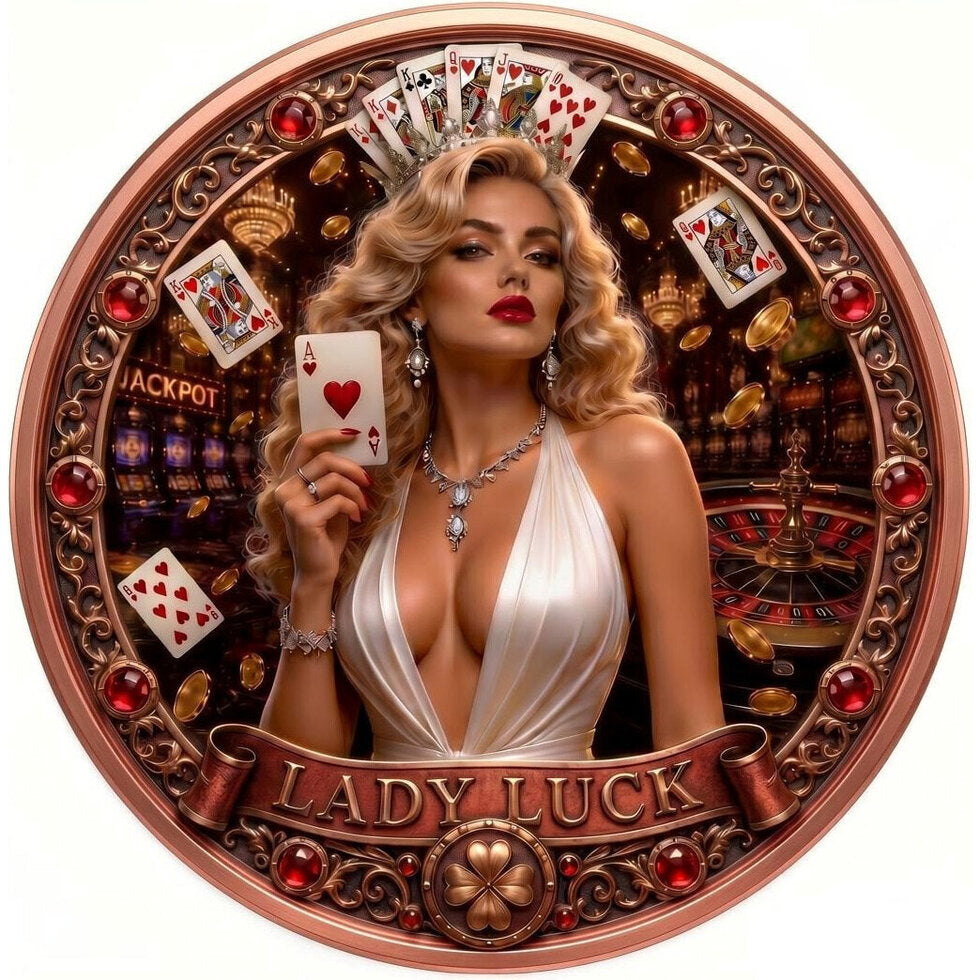 PRE ORDER - Casino Royale - Lady Luck Colorized 1 oz Copper Medal